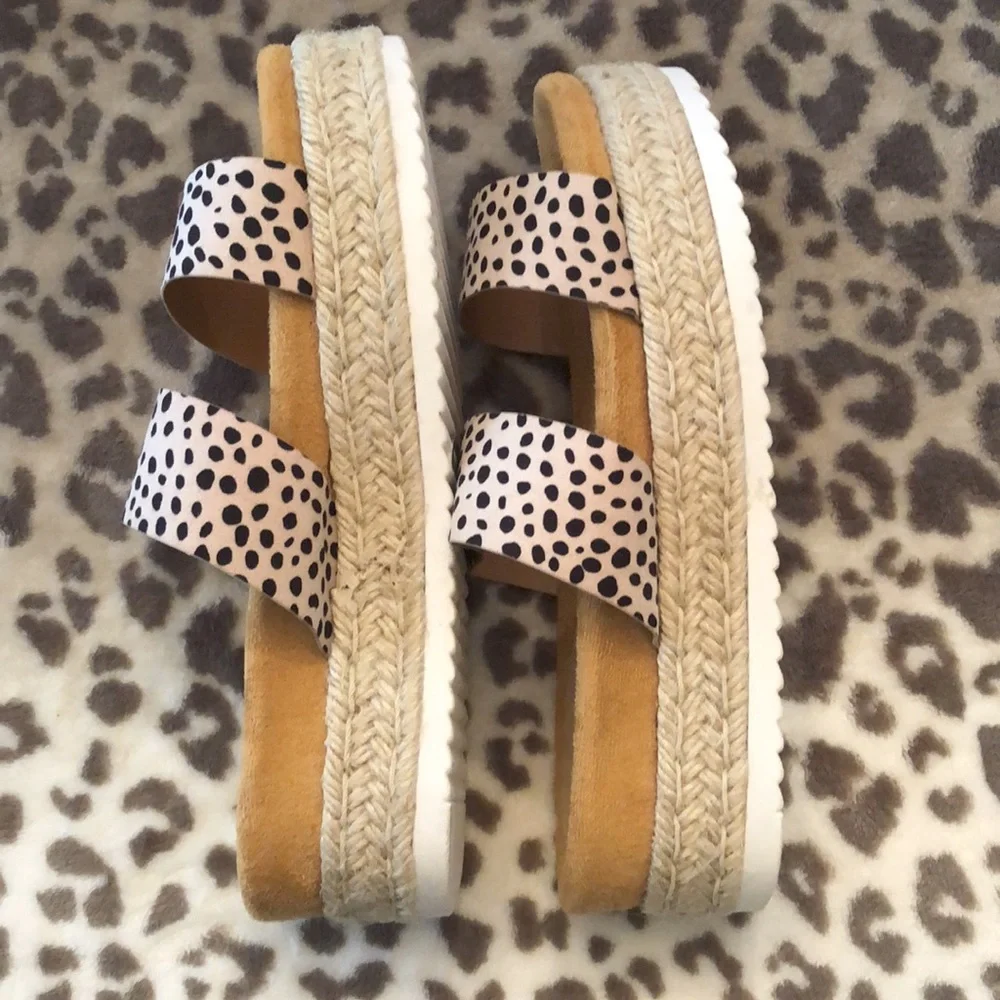 Mata Cheetah Priscilla Platform Espadrilles Women’s Shoes Size 9